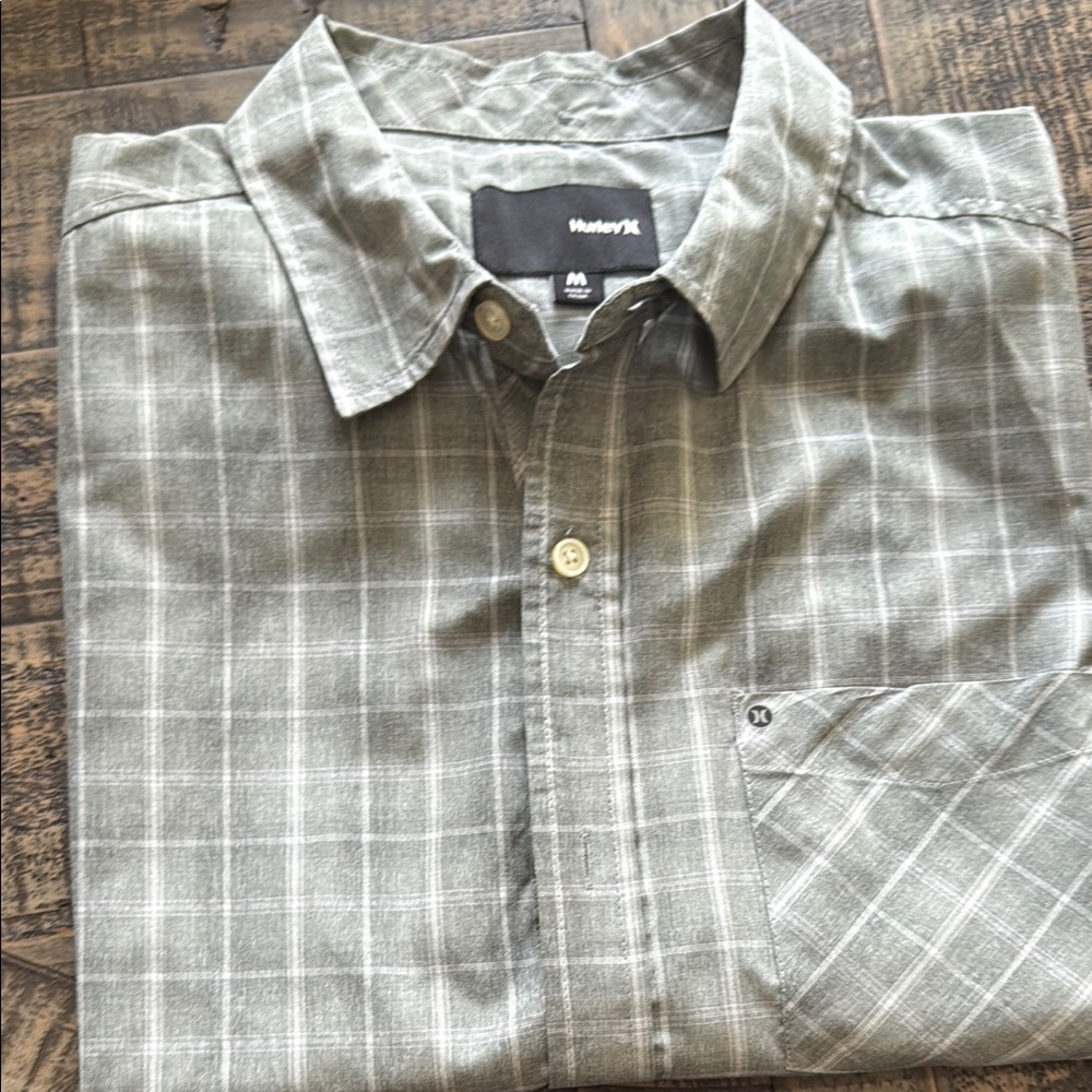 Hurley Men's Gray Plaid Shirt